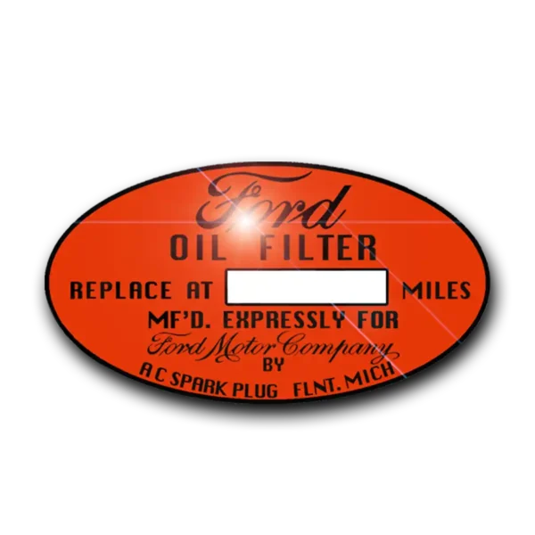 1932-48 Ford Flathead Oil Filter Decal