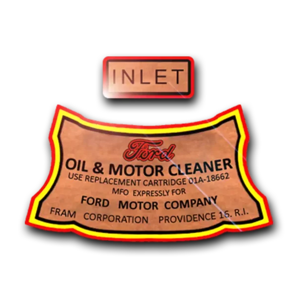 1932-48 Ford Flathead Oil Filter Decal SET 49-47451-1