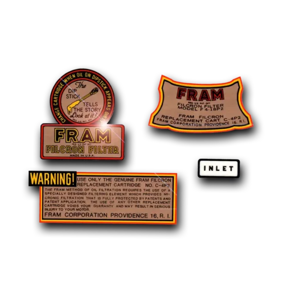 Split Fram Oil Filter Decal Sticker Set