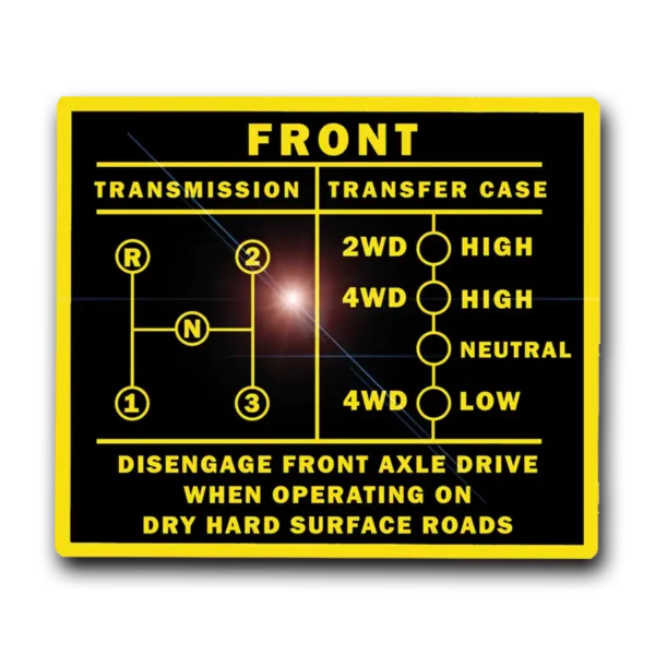 66-71 CJ-5 Willys Trans Glove Box Sticker