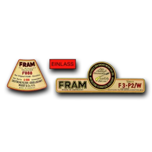 Porsche & VW FRAM Oil Filter Canister Decal Set