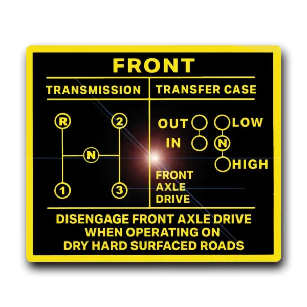 1941-1971 Willys Trans Glove Box Sticker