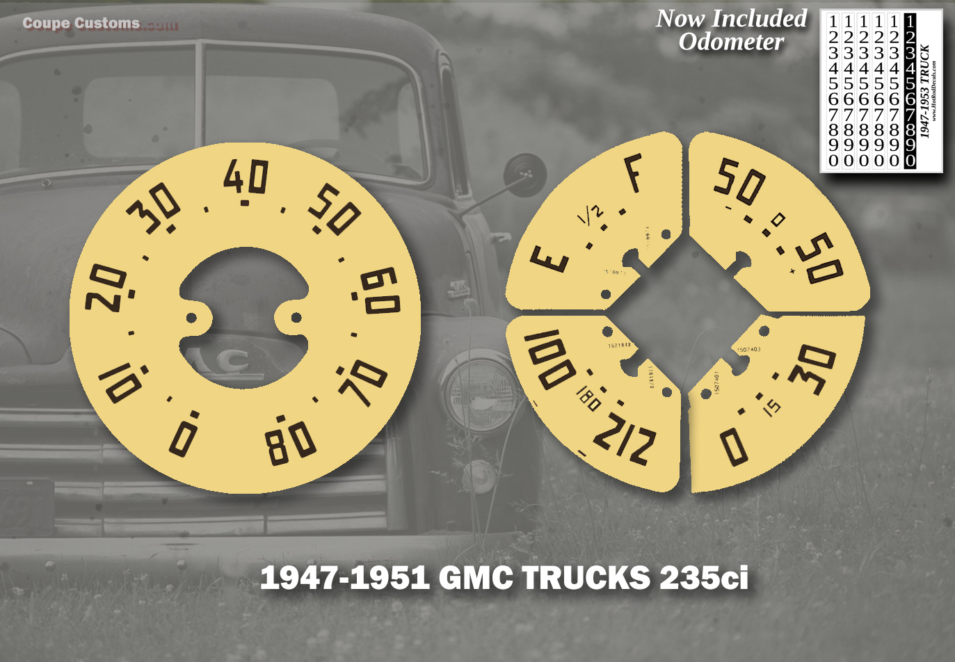 1947-1951 GMC W/ 235ci GAUGE RESTORATION SET