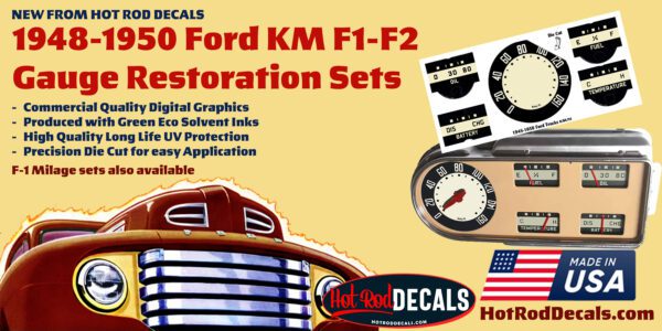 1948-1950 Ford gauge Restoration Set KM/H